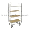 Trolley with 4 adjustable shelves ESD and brake 1195x470x1590 mm