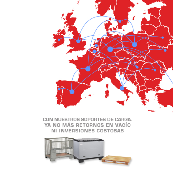 Nuestros soportes de carga para toda Europa Servicio Europeo de Relocalización de Embalaje